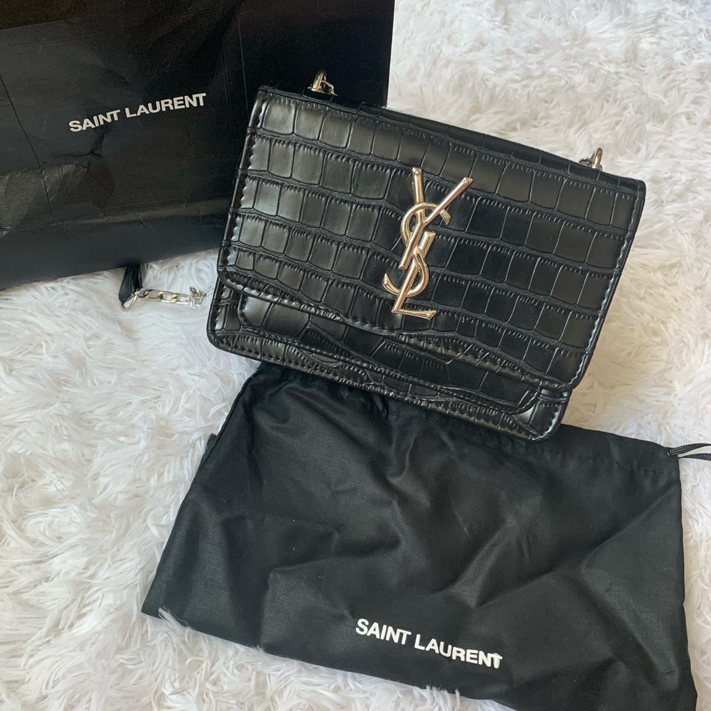 LUXE YSL SUNSET CROSSBODY CROCODILE BAG